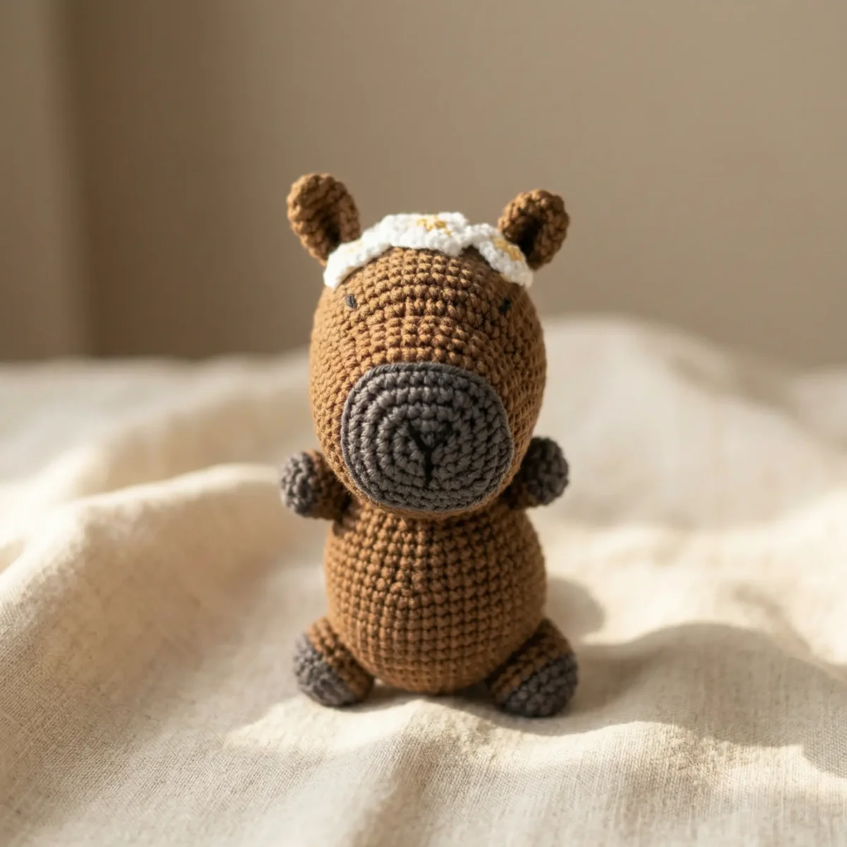 Capybara virágos fejpánttal