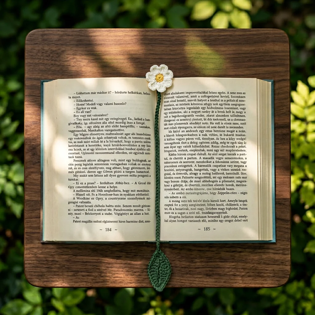 Horgolt könyvjelző